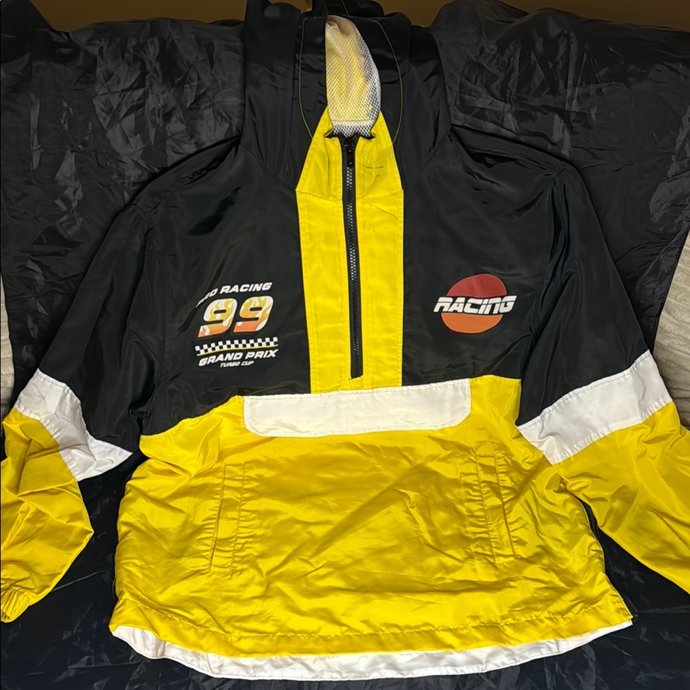 Black and Yellow Racing Windbreaker